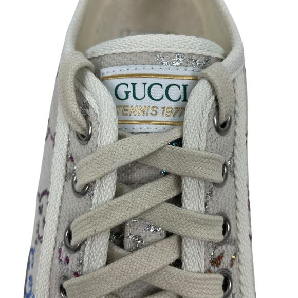 Gucci 1977 Treck Multicolor Crystal GG Canvas Platform Sneaker Size 38.5 - Picture 12 of 13